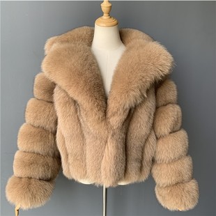 Cross-Border European and American Fur Outwear Imitation Fox Fur Women's Clothing 2023 Autumn and Winter Imitation Fur Outwear Suit Collar Spot Wholesale