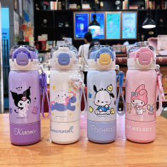 サンリオ漫画人形魔法瓶カップポータブル高価値ダブルストローカップ女子学生ポータブル飲料カップカップルカップ