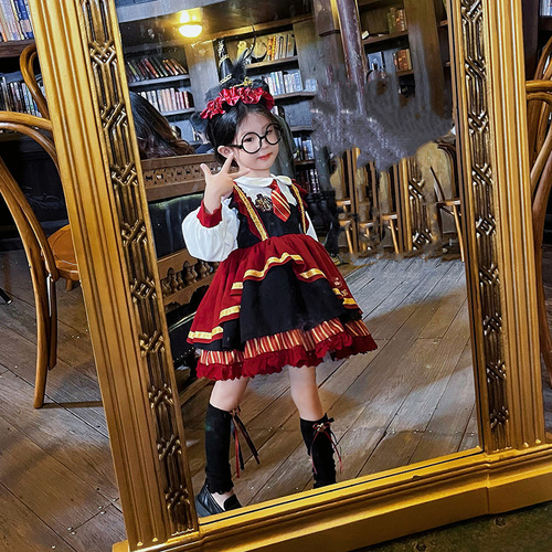 Harry Potter cosplay costume children's Halloween cloak college dress for girls, Lolita super cute princess dress
