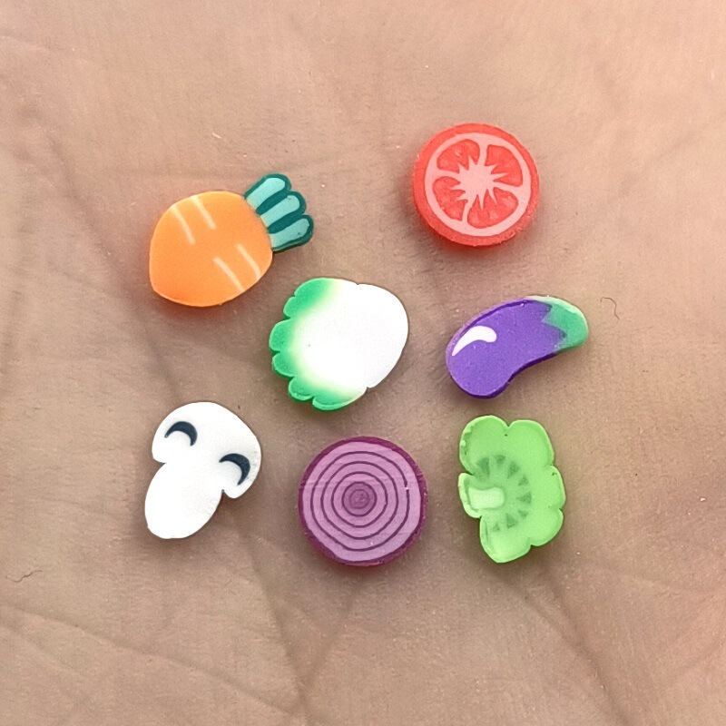5mm soft pottery vegetable series nail patch DIY filling material hair clip mobile phone shell accessories