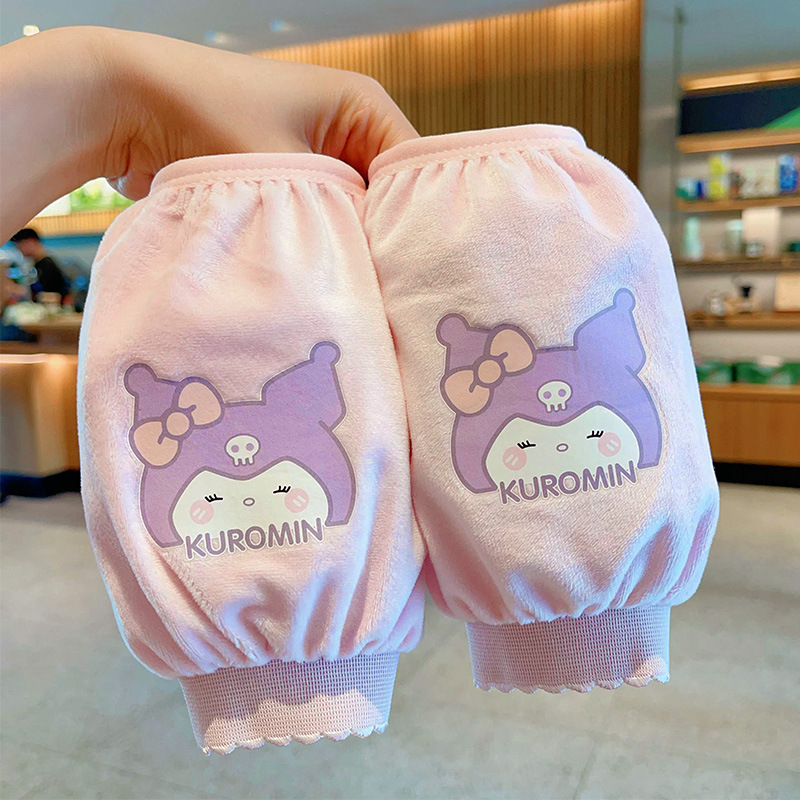 手毛绒女孩护袖毛绒儿童女童秋冬保暖袖套三丽鸥防污卡通可爱袖套|undefined