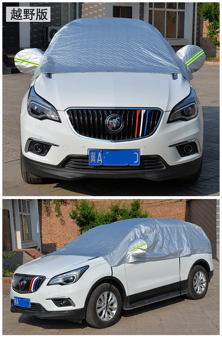 Single-layer Oxford cloth car cover, black, designed for sun protection and heat insulation