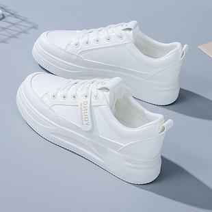 Korean Fashion White Shoes for Women 2025 Summer New Versatile Preppy Style Sneakers Platform Thick-Soled Casual Sports Shoes