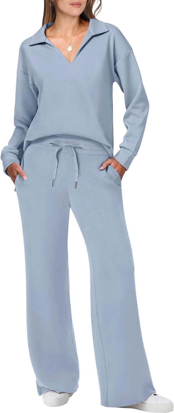 Women's Pant Set Autumn Winter Solid Colour Lapel Professional Suit_voghion.com
