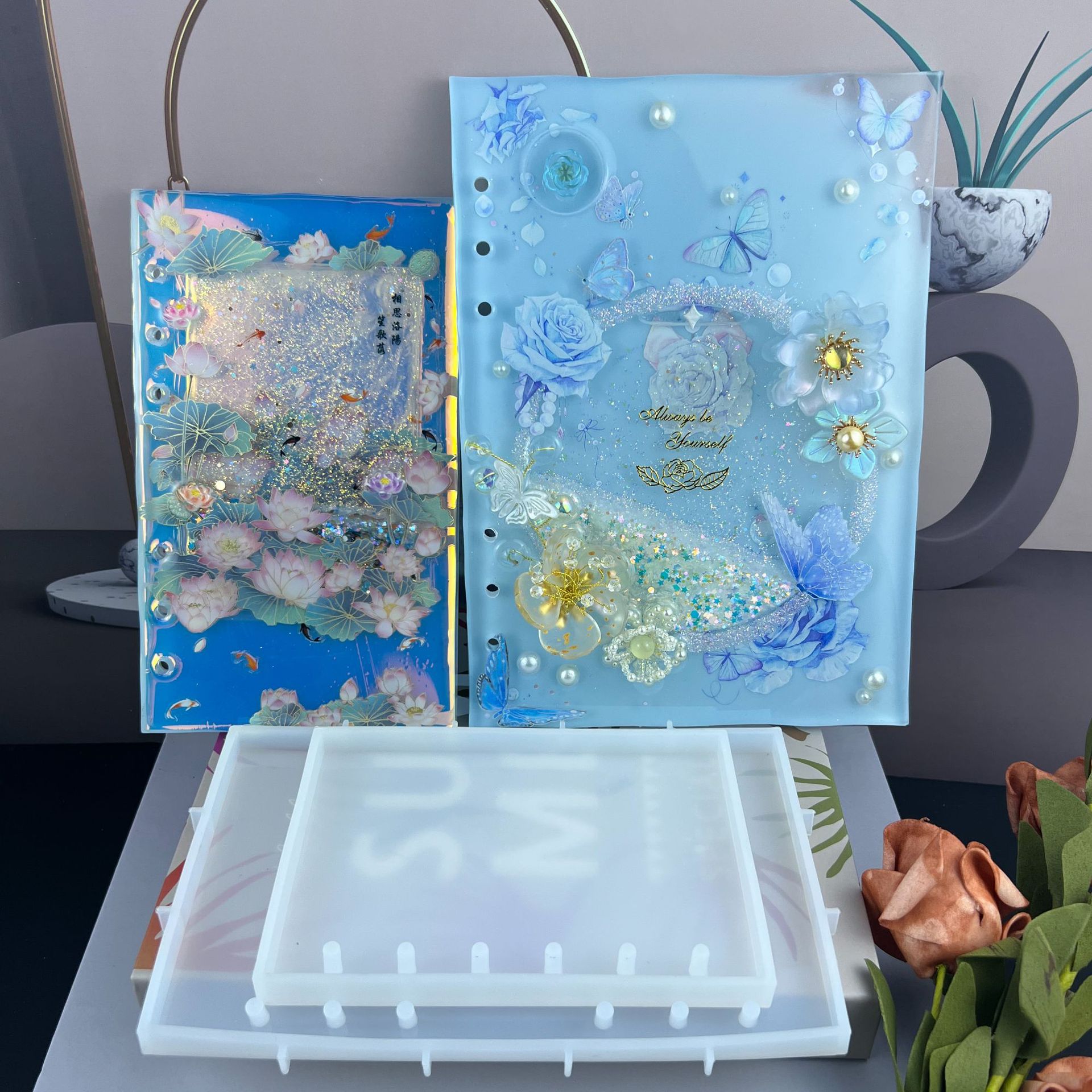 Fat Yaya diy heightening 8mm quicksand notebook glue mold handmade notebook silicone mold
