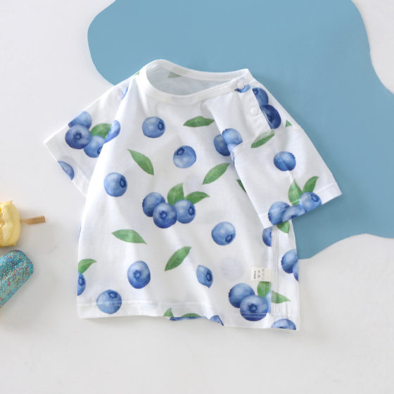 Baby Short-Sleeved T-Shirt Summer Baby Tops Pure Cotton 0-3 Years Old Kidsren's Summer Clothes for Men and Women Half-Sleeved Bottoming Shirts