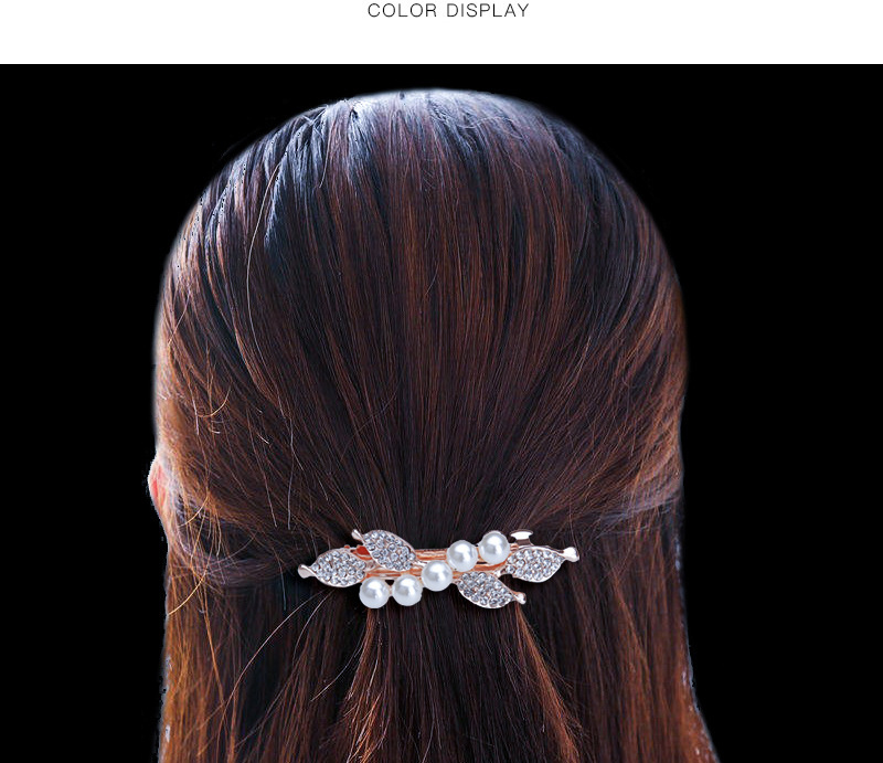 Koreanisches Haar-Accessoire mit Strass-Schleife, einfache Haarnadel für Erwachsene, Perle, horizontaler Clip, Pferdeschwanz-Clip, Top-Clip, Federclip, klein_voghion.com