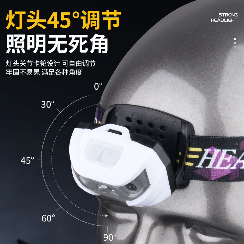 クロスボーダーフクロウヘッドランプ LED 強光誘導ヘッドライト充電式ヘッドマウントフィールドフィッシング特別な超長バッテリー寿命|undefined