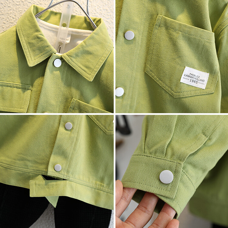 Manteau vert fruit pour garçon 2024 Printemps Automne Vêtements Belle veste tendance cool Moyen et petit enfants Style étranger_voghion.com