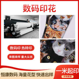 厂家各种花型图案数码印花运动瑜伽裤涤纶面料服装热转印加工