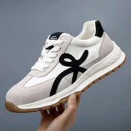 阿甘鞋子男真皮百搭透气轻底休闲跑步鞋男士高品质运动小白鞋男款