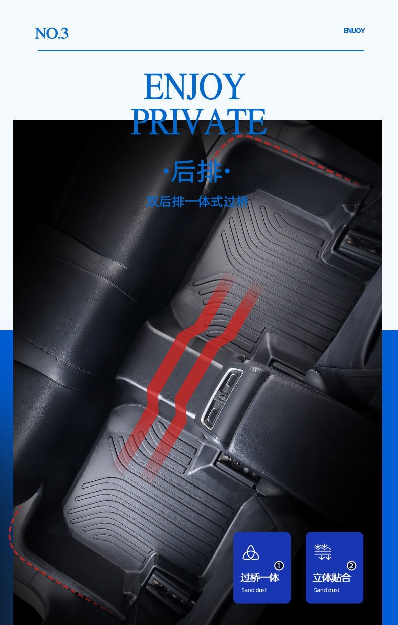 Full coverage TPE car floor mats for Subaru, specifically for Subaru Outback, Forester, and XV, anti-slip foot mats