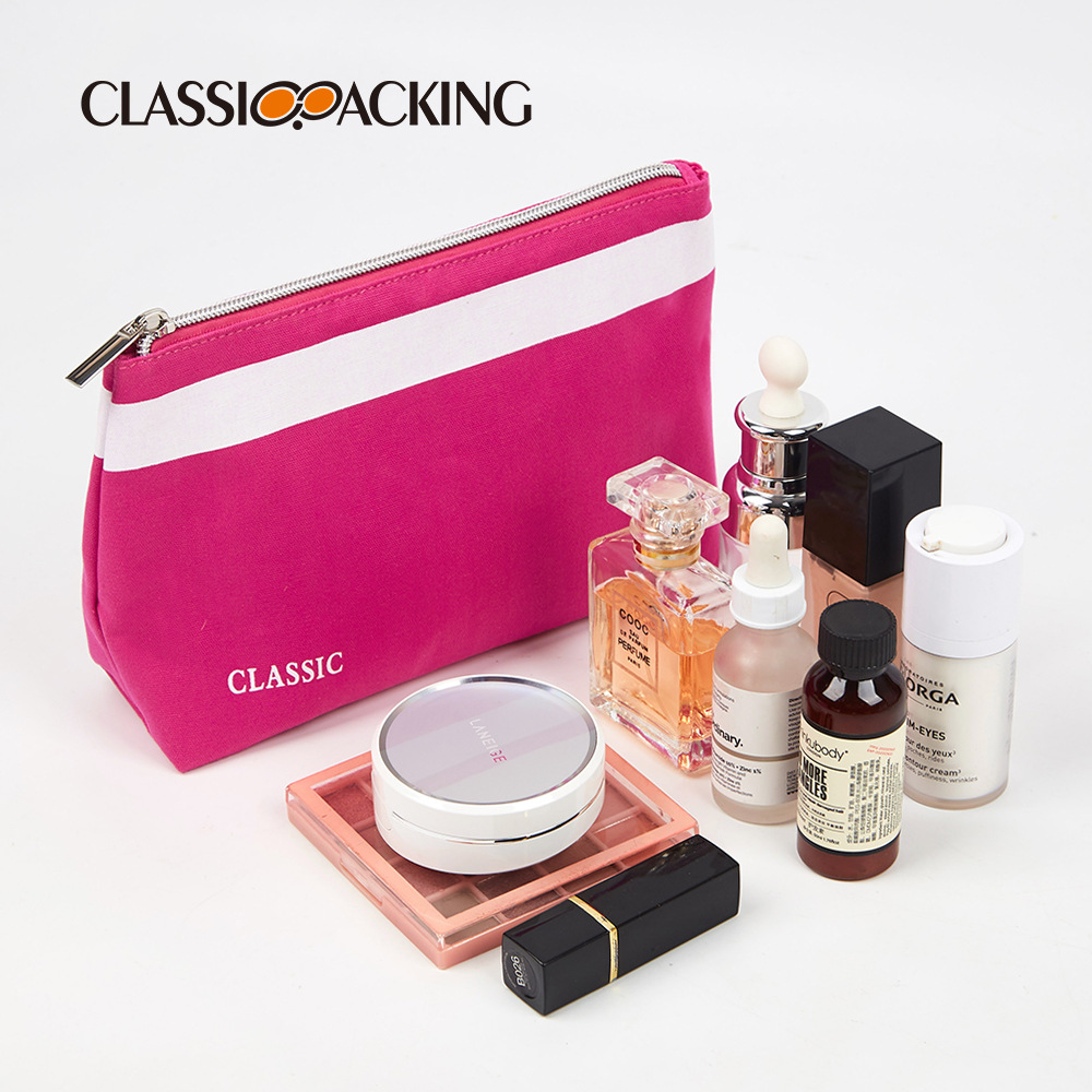 Bolsa de almacenamiento moderna y sencilla, material de lona, bolsa de almacenamiento para el cuidado de la piel de viaje, bolsa de lavado de gran capacidad, logotipo imprimible