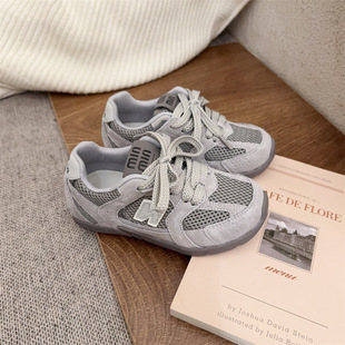 Children's Sports Mesh Shoes 2025 Spring and Summer New Genuine Leather Training Shoes Mesh Girls Breathable Casual Shoes Boys Shoes