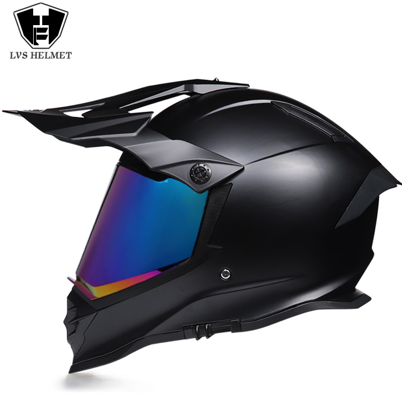 Nuevo off-road tire casco de doble lente carretera tire casco completo motocicleta Larga Distancia unisex Four Seasons universal LVS