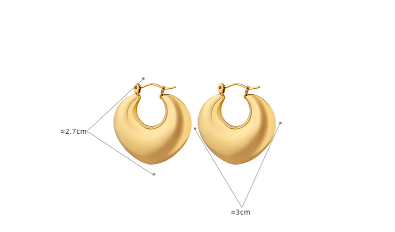 8g Weight 0.03µm-0.05µm Gold Plating Thickness PVD Coated Gold Plating Process PVD Coated Real Gold Plated 18K Gold Geometric Solid Color 304 Stainless Steel Retro Waterproof Non Tarnish Earrings
