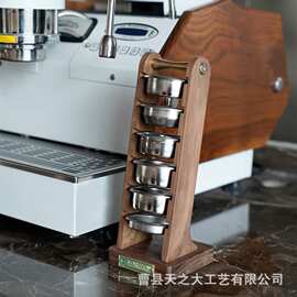 跨境木质咖啡过滤器收纳架立式多层浓缩咖啡架咖啡漏斗碗置物架