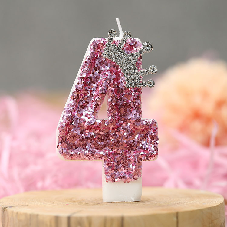 Nuevo cumpleaños vela digital corona princesa rosa pastel creativo vela transfronteriza e-commerce AliExpress vela dedicada