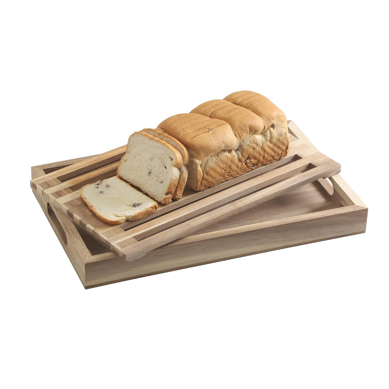 Panel de pan de madera comedor casero pan tostado tablero de rebanada bandeja de desayuno conveniente horneado snack cubiertos de madera