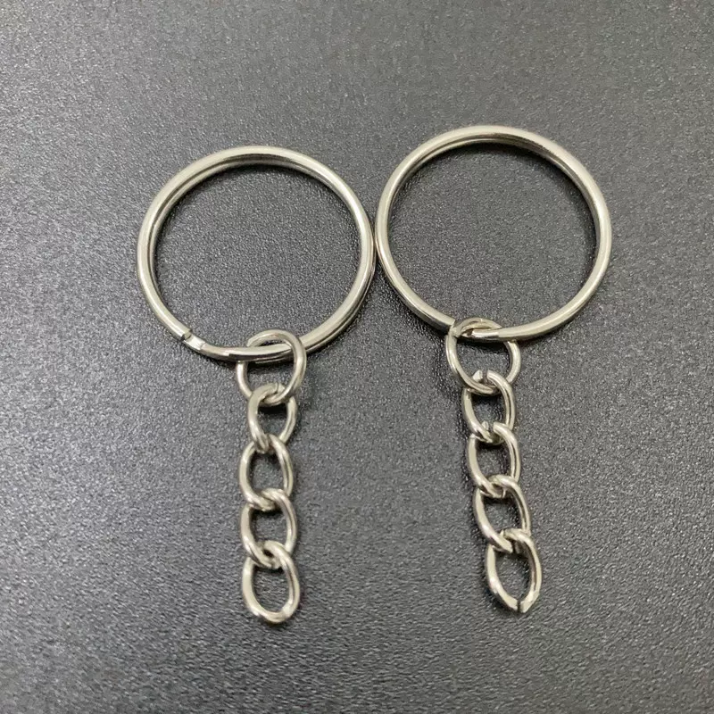 现货钥匙圈加链条金属钥匙扣钥匙链DIY手工挂件钥匙圈带链
