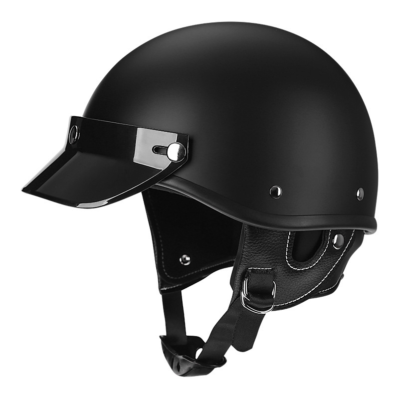 Casco para bicicleta eléctrica, medio casco de estilo japonés retro, casco moderno para hombres y mujeres, casco pequeño, casco integral, casco grande para motocicleta