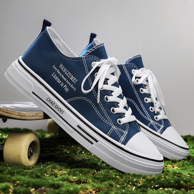 Men's Canvas Shoes for All Seasons, New Low-Cut Casual Shoes, Fashionable Youth Trendy Sports Shoes, Korean Style Student Sneakers