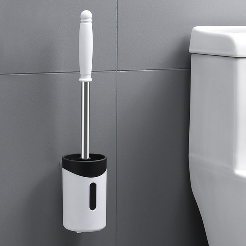 Household long handle cleaning toilet brush full-angle decontamination soft brush household punch-free set cleaning brush toilet brush