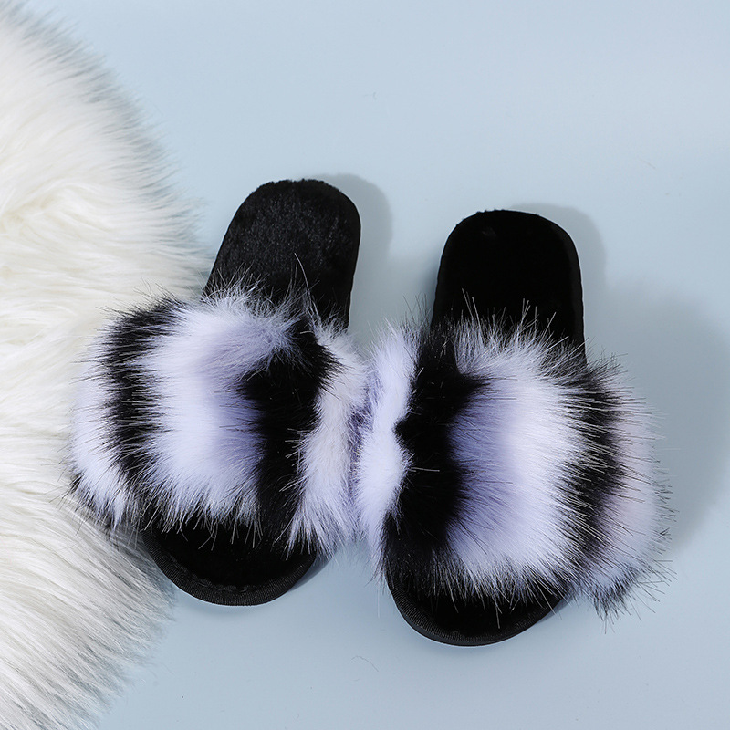 Hairy Long Hair Cotton Slippers NSKJX104264