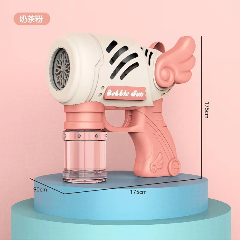 Nueva pistola de burbujas de aviones máquina automática de burbujas pistola de burbujas espacial luz porosa puesto de juguete para niños al por mayor