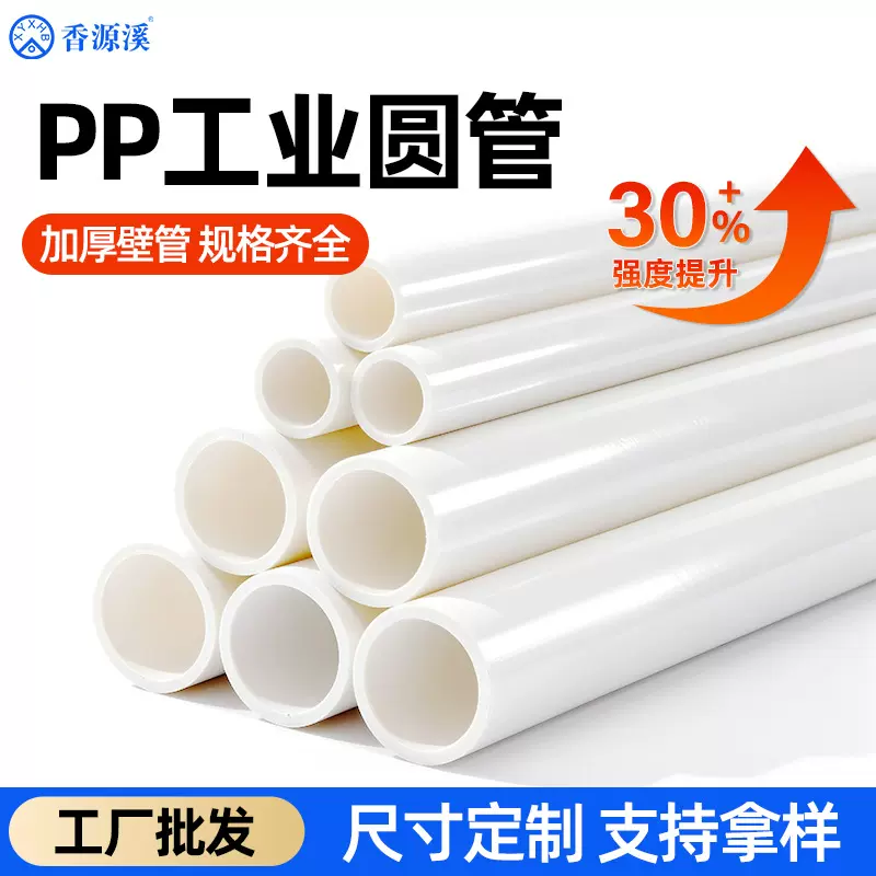 pp管白色塑料空心管加厚pp塑料管圆管供水排水管白塑料水管批发
