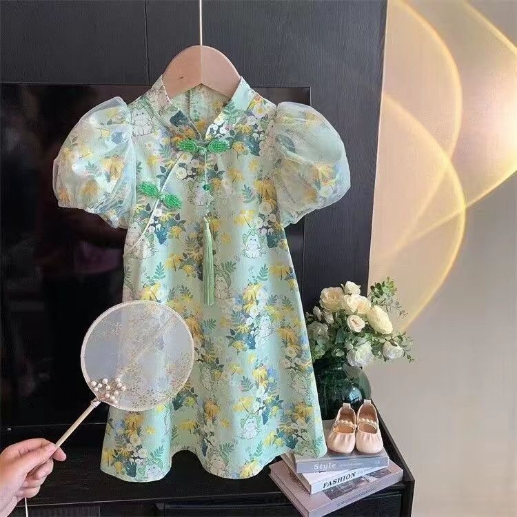 Vestido de niñas 2025 nuevo bebé vestido de verano vestido de estilo nacional vestido de verano chino nuevo cheongsam de verano para niños image 4