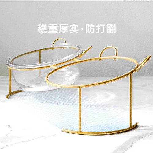 Cat Bowl Glass Cat Food Bowl Double Bowl Dog Bowl Pet Bowl Cat Food Bowl Water Bowl Cat Supplies Tall Cat Bowl Anti-Tip