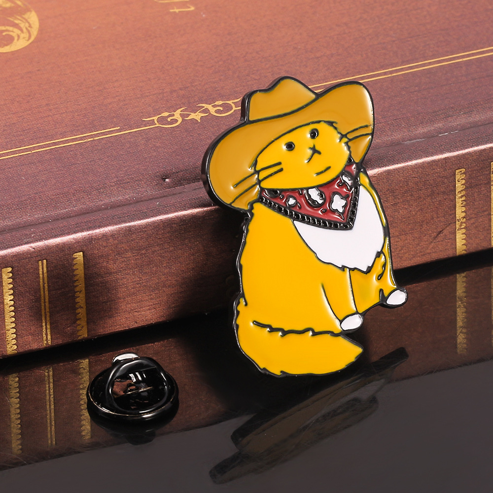 12g Weight Brooches Classification Casual, Daily Occasion Alloy Material Cattle, Cat Pattern Unisex Gender Cute Style Cute Pin Cattle Cat Alloy Unisex Brooches 2