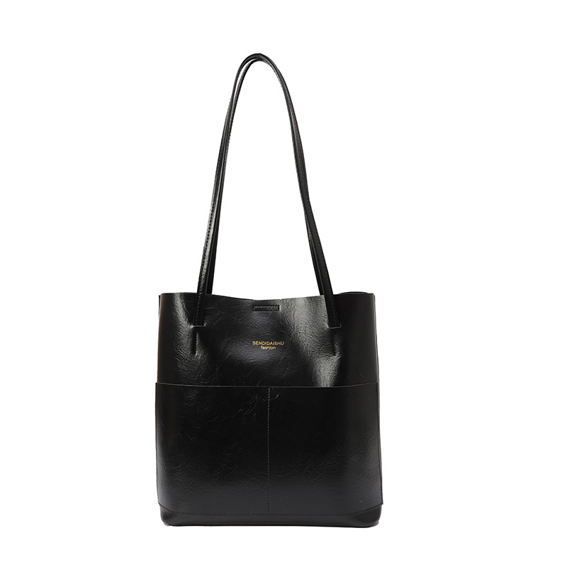 TOT2025 retro nuevo estilo coreano bolso madre de gran capacidad cubo de viaje de moda de hombro bolso axilar