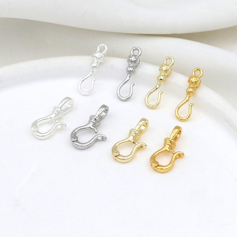 Color-Preserving Copper Plated with 18K Gold Fish Hook Universal Clasp Bead End Clasp Link Clasp Bracelet Necklace DIY Accessories B67