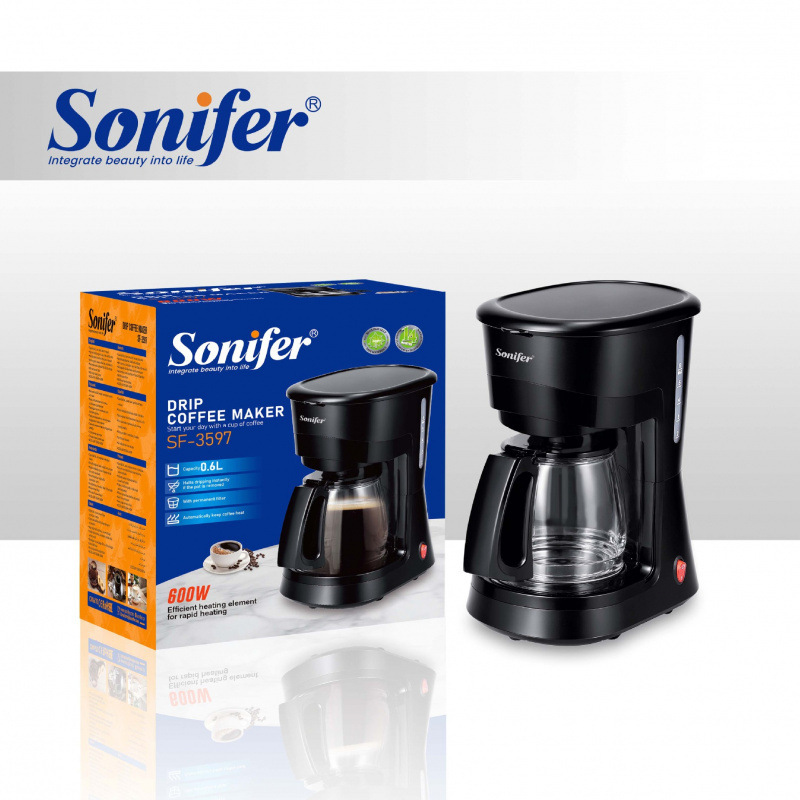 Sonifer 0.6-liter American drip coffee maker, a compact and portable option for small offices