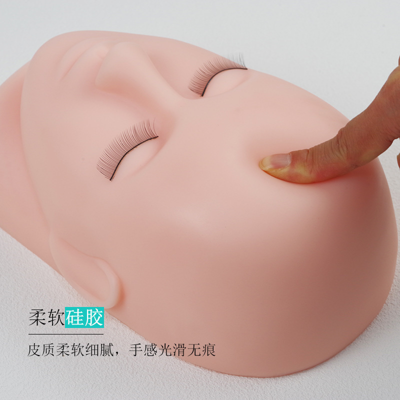 ネイルアート接ぎ木まつげヘッドモデル美容用具ダミーヘッド種まつげ練習モデル目を閉じた初心者ツール|undefined