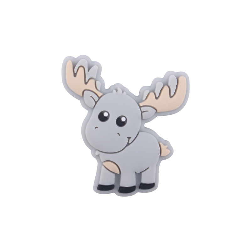 Bebé suministros de dibujos animados de silicona animal ELK mordedor creativo DIY bebé molar pezón anti-gota cadena Accesorios