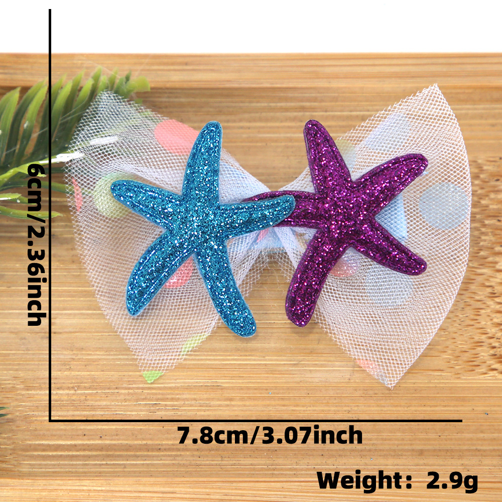 Cartoon shell starfish clip de pelo tema mar decoración de fiesta de cumpleaños clip de pelo borde clip de sequela clip de pelo