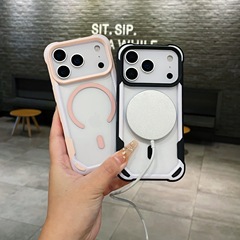 适用苹果17Promax亚克力肤感磁吸手机壳iPhone17时尚熊猫防摔防滑
