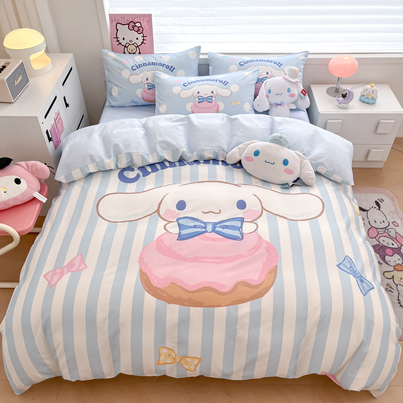 美楽蒂純綿ベッド4点セットのクロミアニメ純綿学生寮3点セットのベッドカバーkt