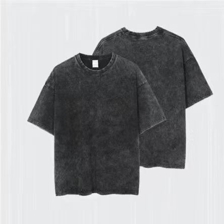 광고 미국 복고풍 블록버스터 면조 브랜드 어깨 세척 오래된 풀오버 스웨터 어두운 디지털 인쇄 도매