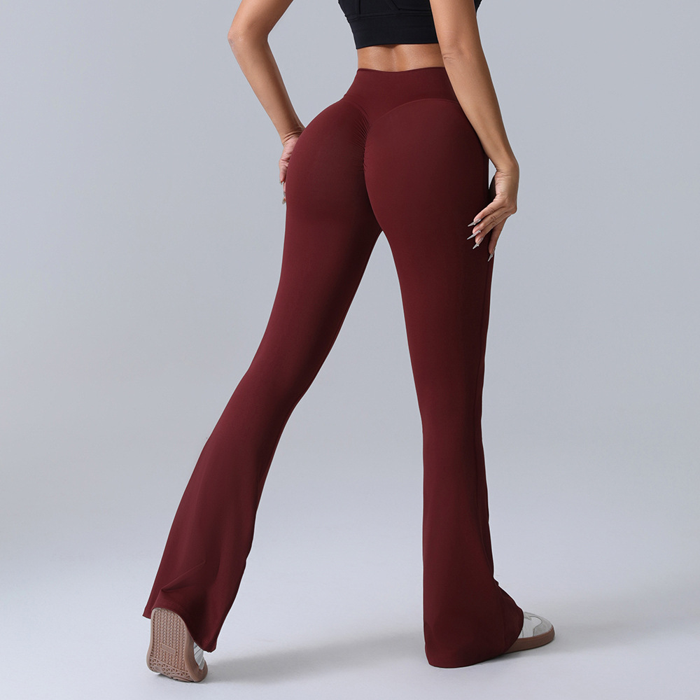 [Personalización] Pantalones de yoga transfronterizos de cintura alta y microlámicas Pantalones deportivos de gimnasio Pantalones delgadas