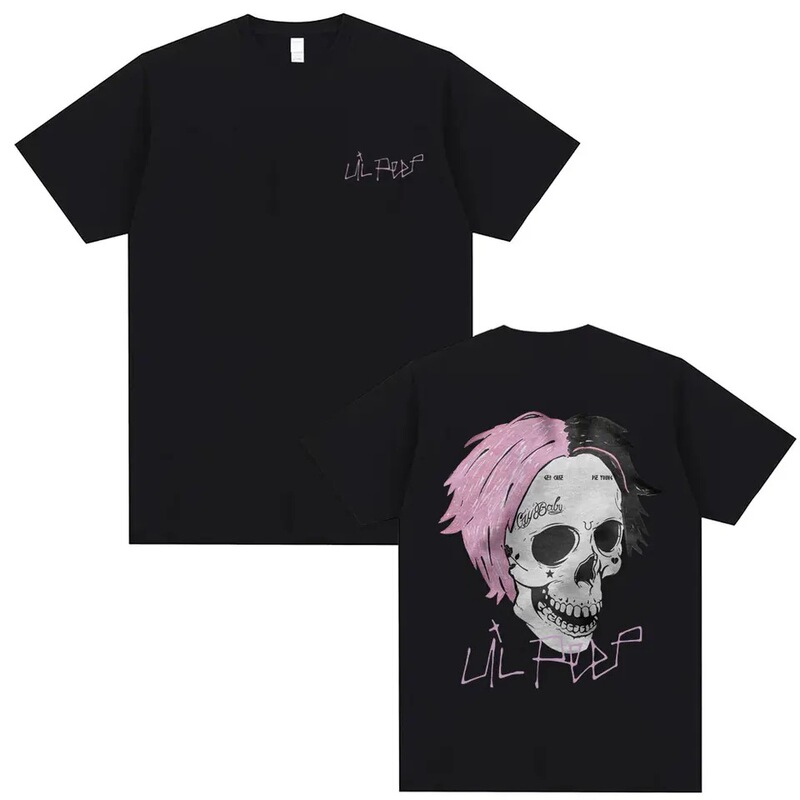 Rapper Lil Peep Cry Baby Skull Graphic T-Shirt Men Women Clothing Fashion Number Hip Hop Tee Shirt Men
