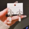 Silver needle, fashionable earrings, silver 925 sample, Korean style, city style, European style, simple and elegant design