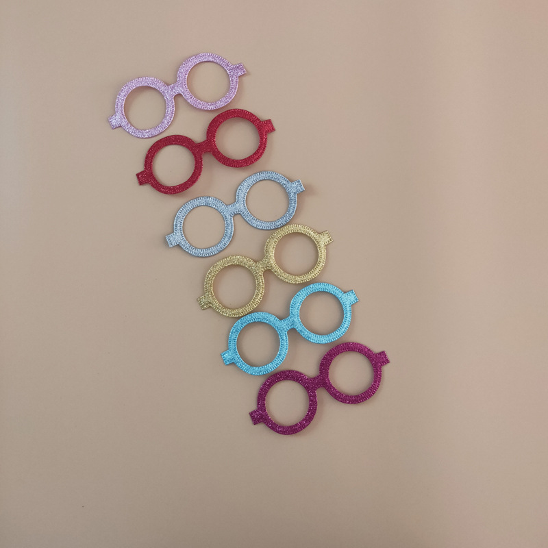 供应 DIY儿童金粉超声波眼镜配饰节日装扮表演道具压花饰品配件