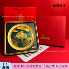 足金999创意中式精美立体画摆件招财灵芝摆台工厂直销可定制批发
