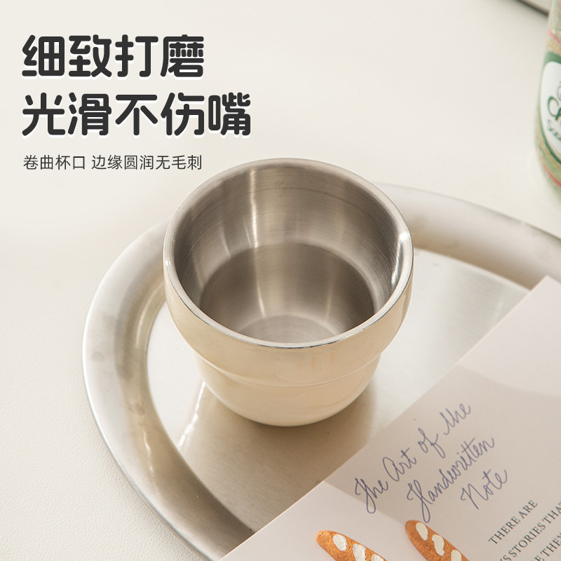 Taza de acero inoxidable de nicho superior Taza de agua potable doméstica Taza de menú Taza de mano Taza de café Latte