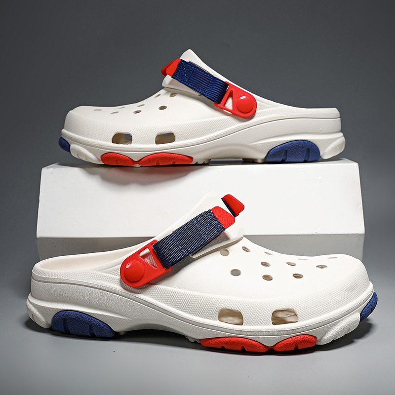 Hole Shoes Men's Summer Wear Thick-soled Height-increasing Baotou Slippers Breathable Non-smelly Feet Non-slip Non-rubbing Feet Beach Slippers Hole Shoes Men's Summer Wear Thick-soled Height-increasing Baotou Slippers Breathable Non-smelly Feet Non-slip Non-rubbing Feet Beach Slippers