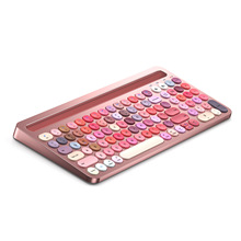 朋克蓝牙5.0无线背光键盘多彩色口红键盘手机平板有卡槽触控键盘